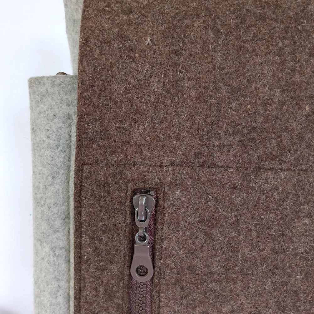 Graf Lantz Merino Wool Felt Messenger Bag - Grey & Brown